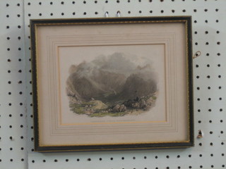 After Tallon, a coloured print "Langdale Pikes Westmoorland" 5" x 7" contained in a Hogarth frame