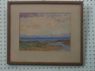 A. Ian Fleming, watercolour drawing "Moorland Scene" signed and dated 1954? 10" x 14"