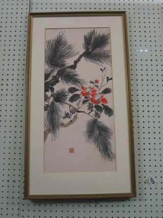 An Eastern coloured print "Study of Branches" 21" x 9 1/2"