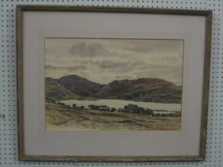 Claude Muncaster? watercolour drawing "Loch Cherryana" 13" x 20"