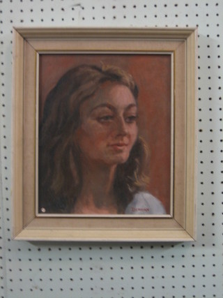 Gladys Denman, oil painting on board "Portrait of a Lady" 11" x 9"