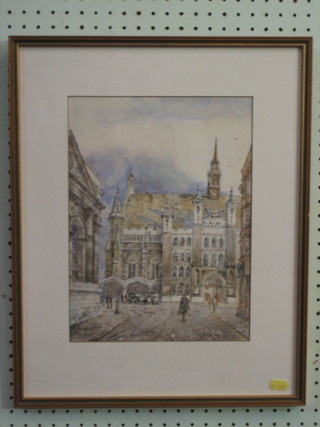 Paula  French,  watercolour  drawing "Guildhall"  13"  x  9  1/2"