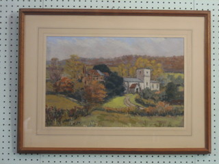 H  Dick  Broom, watercolour drawing "Country  Church"  11"  x 18"