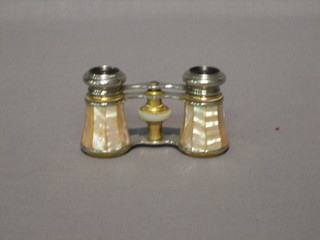 A pair of mother of pearl mounted opera glasses