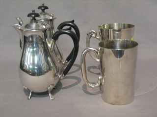 A Victorian silver plated pint tankard and 1 other
