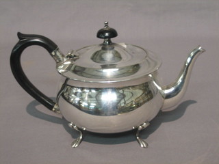 A  3 piece silver plated tea service comprising teapot, 2  hotwater jugs and a coffee pot