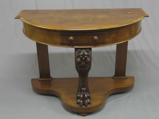 A  Victorian  mahogany Duchess dressing table  fitted  a  drawer, raised on carved scrolled supports 42"