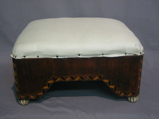 A  rectangular  Victorian mahogany stool  with  upholstered  seat 15"