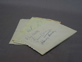A  collection of various autographs including Bill Wyman,  Keith Richards  and  other  members of  The  Rolling  Stones,  Bernard  Bresswell, Adam Faith and others