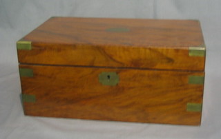 A  19th  Century  walnut  writing slope with  hinged  lid  14"  (f)