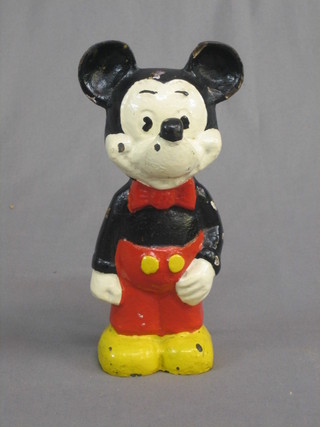 A cast iron figure of a standing Mickey Mouse 9"