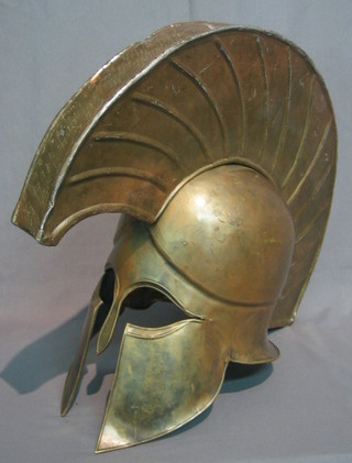 A Greek style copper helmet