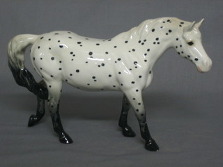 A Beswick figure of a black and white Appaloosa horse 6"  (front  2 legs f and r)