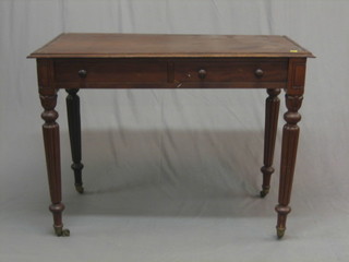 A  Victorian  mahogany  wash stand fitted  2  drawers  raised  on turned supports 41"