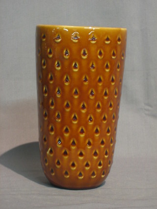 A treacle glazed Sadler pottery vase 7"