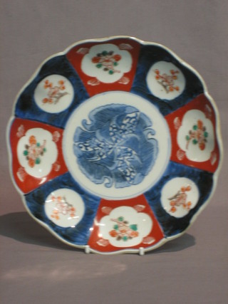A  19th  Century Japanese Imari porcelain plate  with  lobed  and panelled decoration 8 1/2"