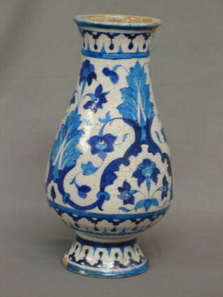 A club shaped Ismic pottery vase 12"