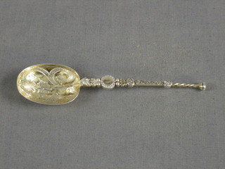 A silver model of the anointing spoon, Birmingham 1903