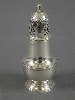 A modern silver Georgian style sugar castor 4 ozs