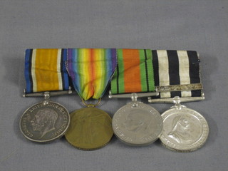 A group of 4 medals to 3076 Pte. W A Powel 18th London Regt. comprising British War medal, Victory medal, Defence medal, Service medal of the Venerable Order of St John of Jerusalem with bar