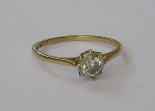 A lady's 18ct gold solitaire diamond engagement ring