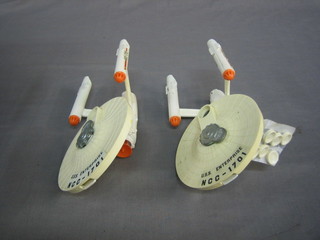 2 Dinky USS Enterprise models, 1 complete with 6 missiles