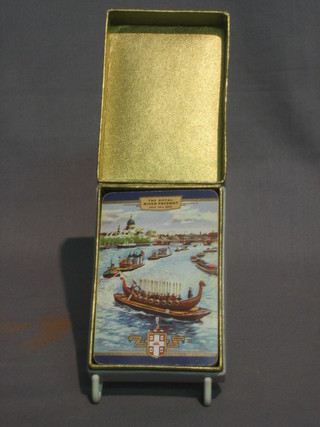 A single boxed set of playing cards from The Worshipful Company of Playing Cards Manufacturer's  to commemorate The Royal River Pageant July 22nd 1953