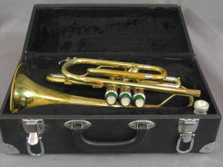 A brass cornet by Carlham