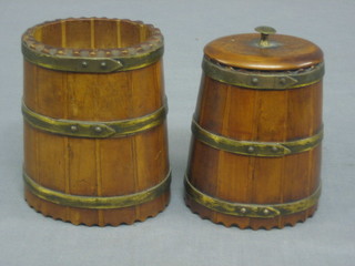 2 oval wooden cigar boxes 5" and 4 1/2"