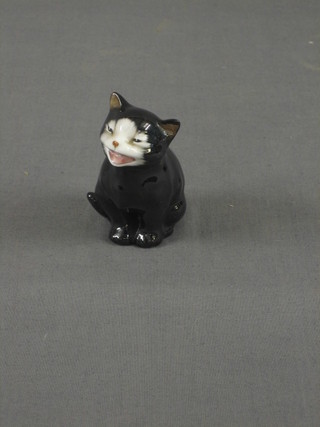 Royal Doulton figure of a seated black kitten Lucky 2"