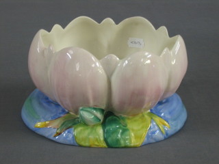 A Clarice Cliff jardiniere in the form of a Water Lily 7"