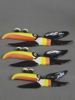 A flight of 3 reproduction Carltonware Guinness advertising Toucans