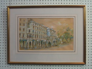 R A Clomely, watercolour drawing "Eaton Boy School, Eaton/Cleveland Place" the reverse with Addison-Rose Gallery label 9" x 15"
