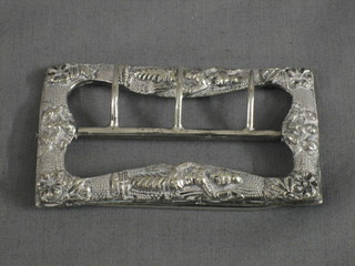 An Eastern white metal buckle, 3 1/2"