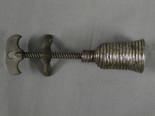 A 19th Century Bee Hive corkscrew, 7" overall