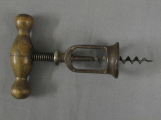 A 19th Century Herchlee corkscrew with sprung top 6" overall