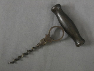 A 19th/20th Century corkscrew by G F Hipkin & Son, with ebony handle, 6" overall