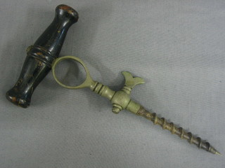 A steel champagne corkscrew spigot, 7" overall