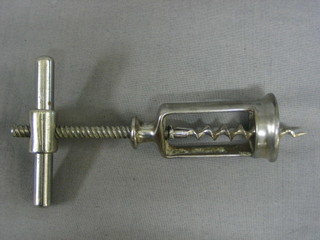 A polished steel corkscrew 6" overall