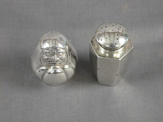 A humerous Eastern silver pepperette 2" and a silver pepperette