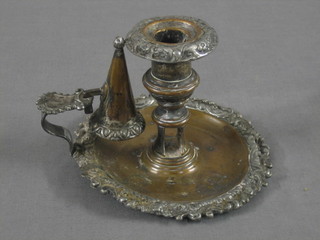 A 19th Century silver plated chamber stick