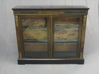 A Victorian ebonised Pier cabinet with gilt metal mounts 48"
