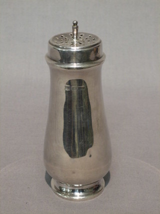 A cylindrical silver sugar sifter, Birmingham 1966 4 ozs