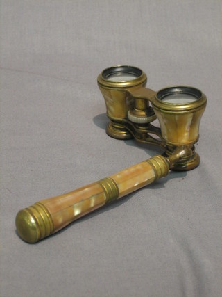A pair of mother of pearl mounted opera glasses