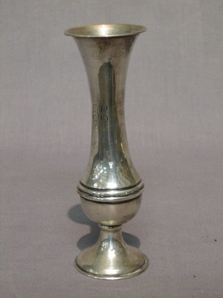 A waisted silver specimen vase, London 1917 6"