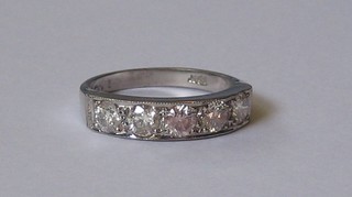 A lady's half 18ct white gold half eternity ring set 6 diamonds (approx 1.07ct)