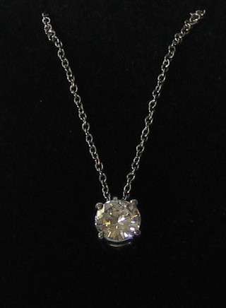 A lady's solitaire diamond pendant, hung on a fine gold chain (approx 0.50ct)