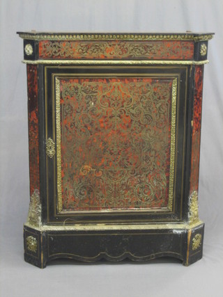 A red Boulle cabinet (missing back and top) requires attention 31"