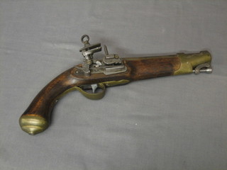 A reproduction 18th Century flintlock pistol with 8" barrel