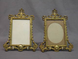 A pair of gilt metal easel photograph frames 6" x 4"